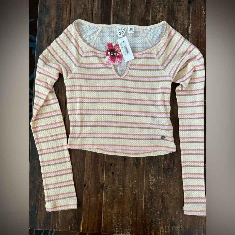 NEW! Roxy Crop Waffle Knit Top - Picture 4 of 9